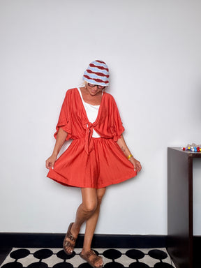 Tuta Jumpsuit — Kimono con Nodo & Shorts