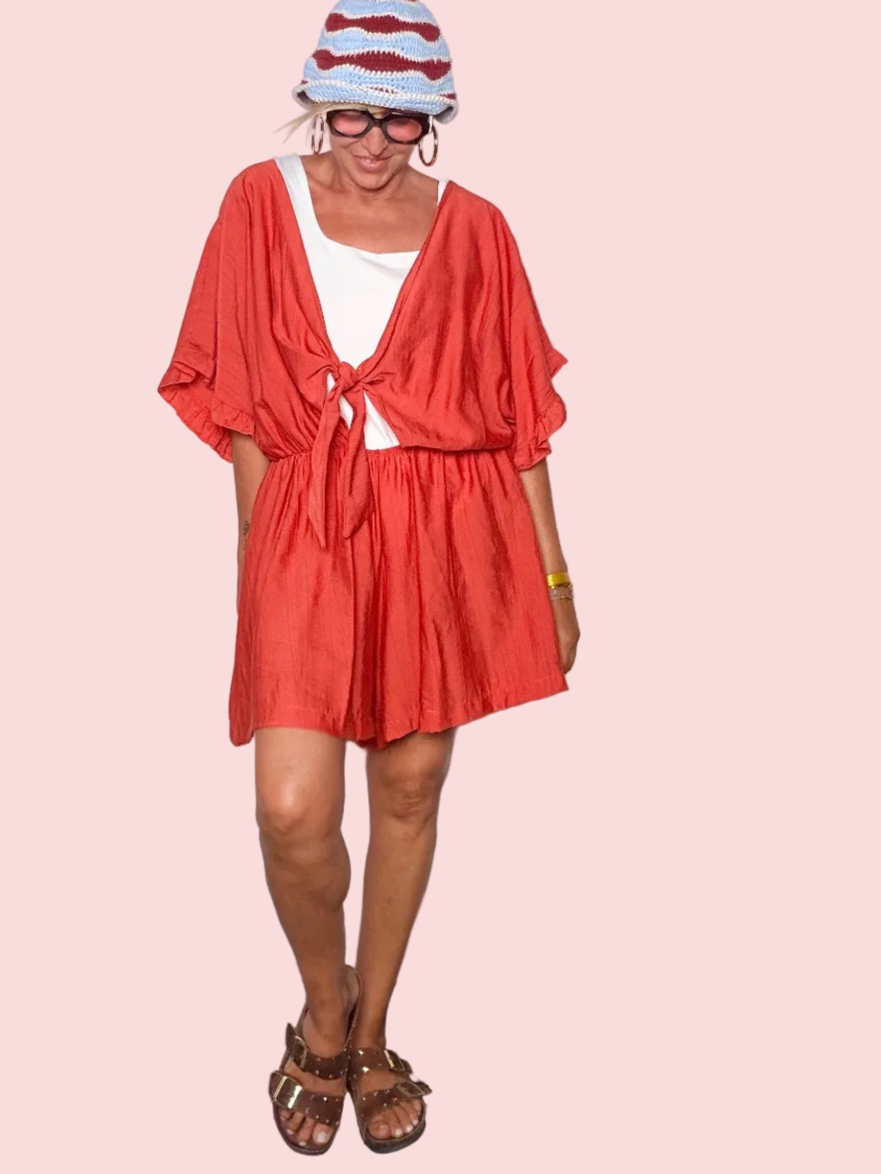 Tuta Jumpsuit — Kimono con Nodo & Shorts