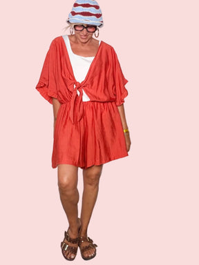 Tuta Jumpsuit — Kimono con Nodo & Shorts