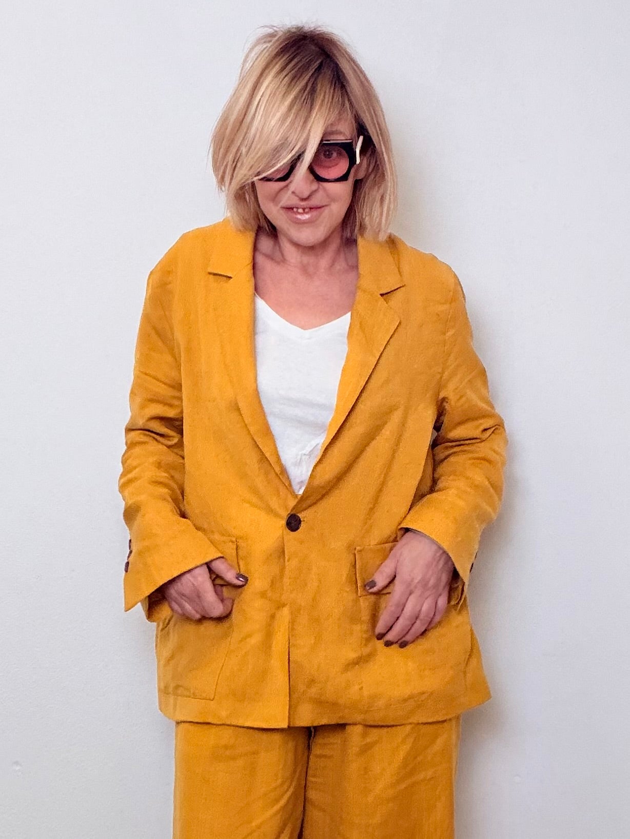 Giacca Oversize in Lino Senape