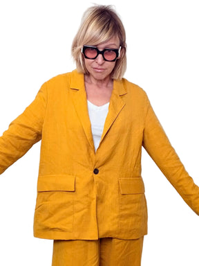 Giacca Oversize in Lino Senape