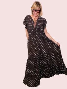 Abito Lungo in viscosa Oversize a Pois