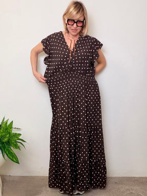 Abito Lungo in viscosa Oversize a Pois