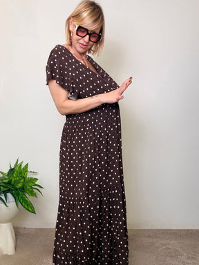 Abito Lungo in viscosa Oversize a Pois