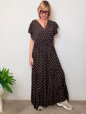 Abito Lungo in viscosa Oversize a Pois