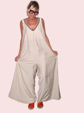 Jumpsuit Maxi con Bordino Ricamato — Terracotta / Beige Panna (Copia)