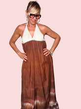 Abito Maxi Halter Crochet — Gonna Tie-Dye Cacao e Verde Militare