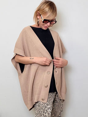 Cardigan Oversize in Maglia a Coste