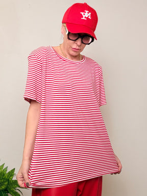 T-shirt Oversize a Righe Marinière