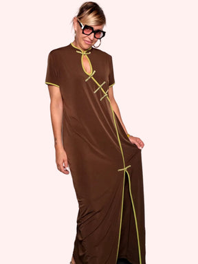Abito cheongsam terracotta