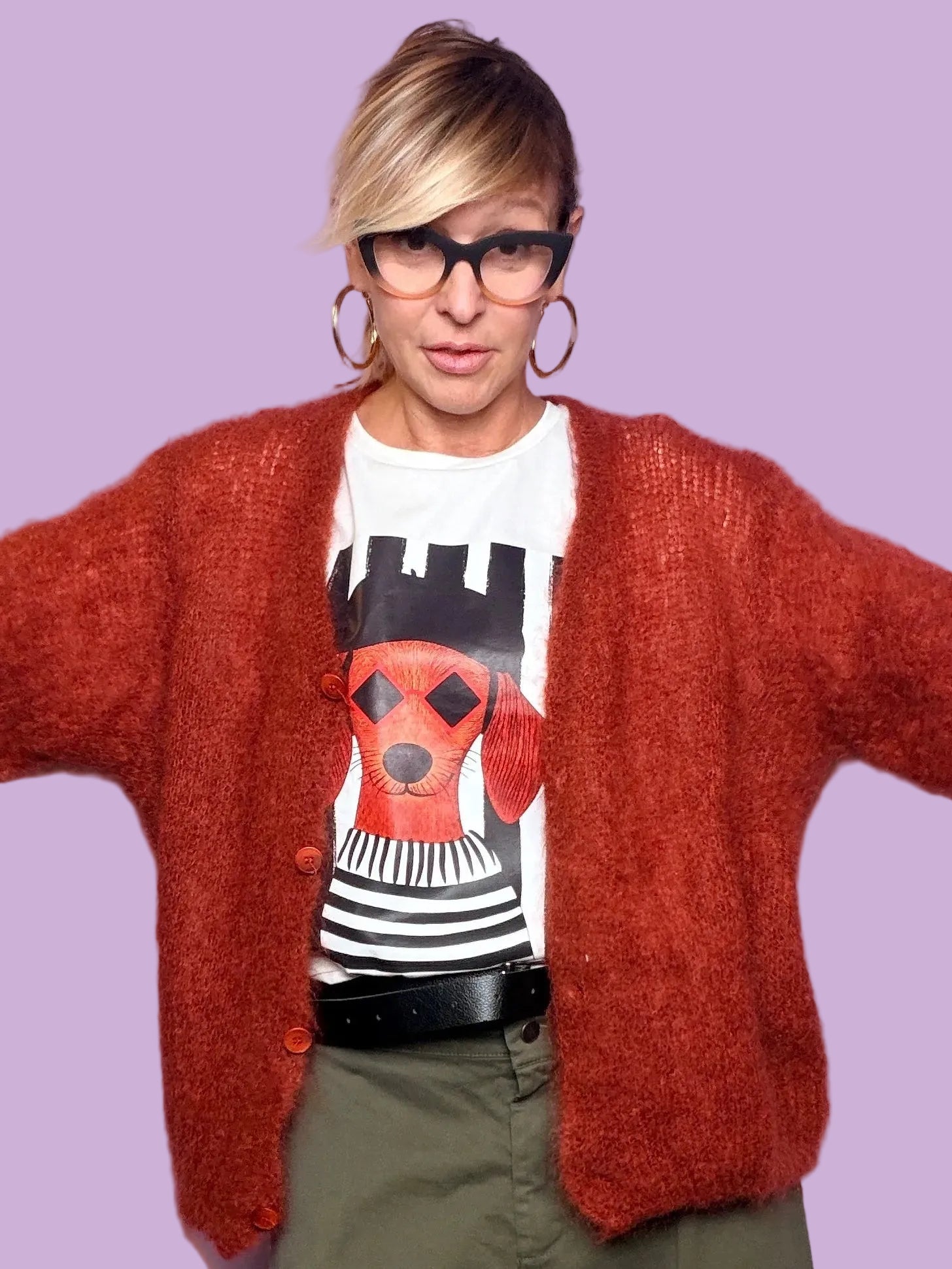Cardigan in mohair con bottoni DEJA VU