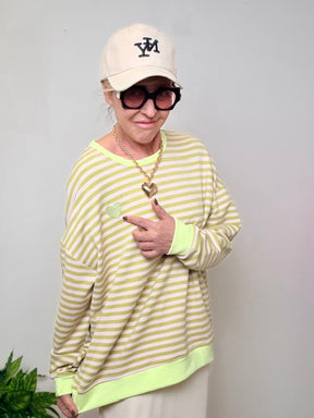 Felpa Oversize a Righe Marinière