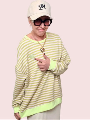 Felpa Oversize a Righe Marinière