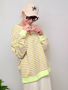 Felpa Oversize a Righe Marinière