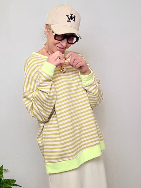 Felpa Oversize a Righe Marinière