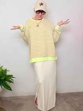 Felpa Oversize a Righe Marinière