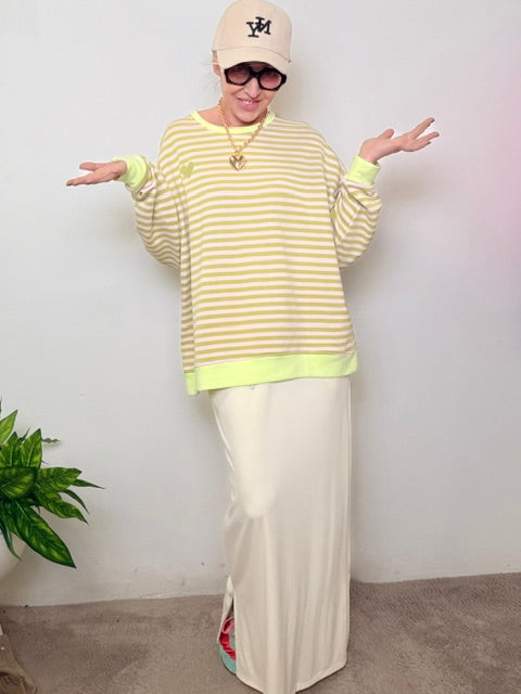 Felpa Oversize a Righe Marinière