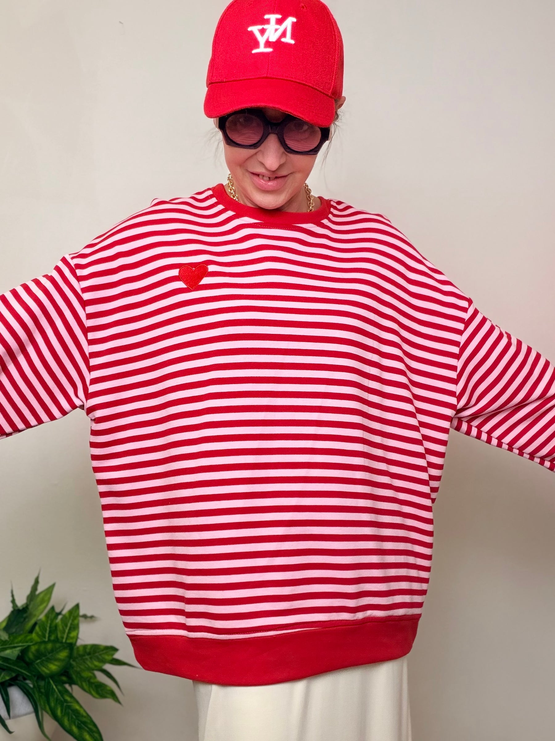 Felpa Oversize a Righe Marinière