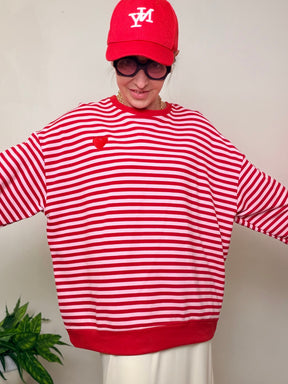 Felpa Oversize a Righe Marinière