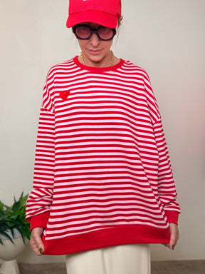 Felpa Oversize a Righe Marinière