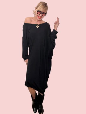 Abito Oversize Asimmetrico Off-Shoulder