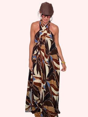 Completo Fantasia Tropicale — Top Halter e Pantalone Maxi