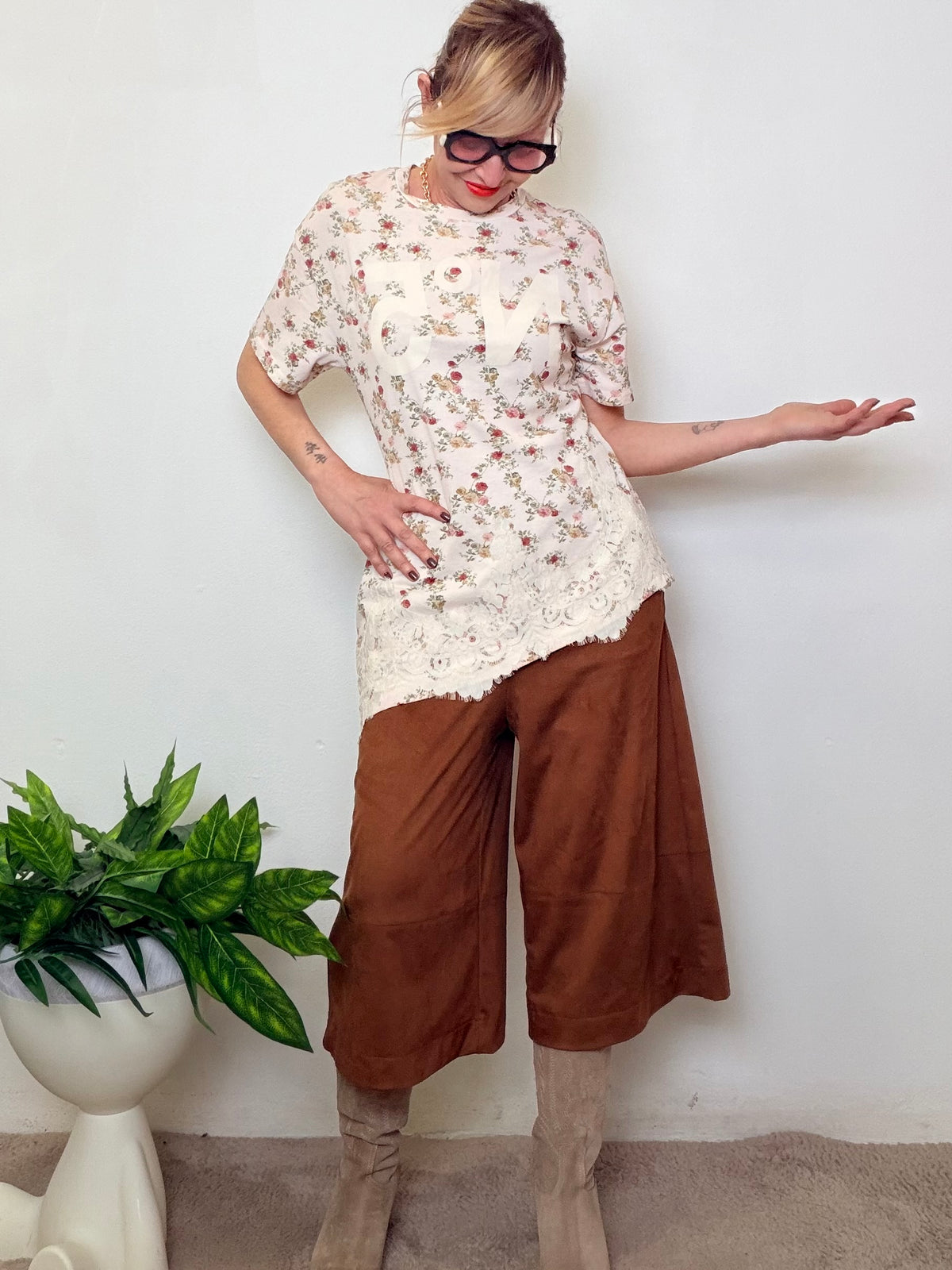 Bermuda Camoscio Gamba Larga