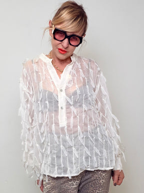 Camicia Trasparente con Frange