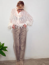 Jeans Animalier Gamba Dritta con Frangetta