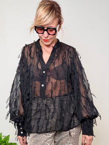 Camicia Trasparente con Frange