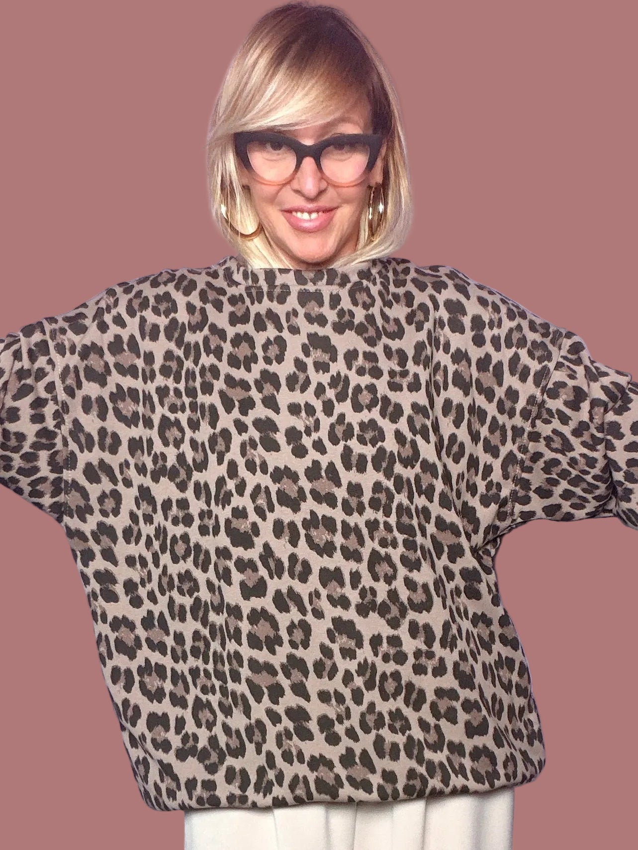 Felpa animalier con maxi stampa sul retro Female