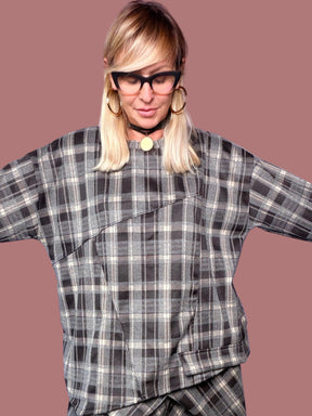 Maglia a quadri con dettaglio diagonale Female
