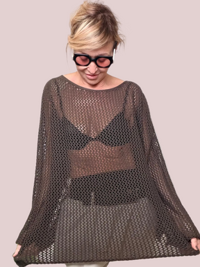 Maglia Oversize Traforata a Rete