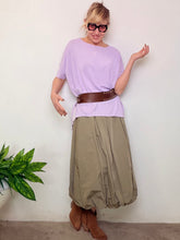 Gonna Balloon in Taffetà con Orlo Arricciato