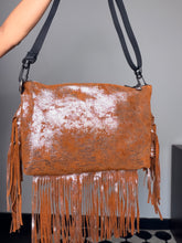 Borsa Frange Glitter Cognac