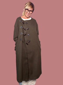 Cappotto lungo con alamari Deja Vu