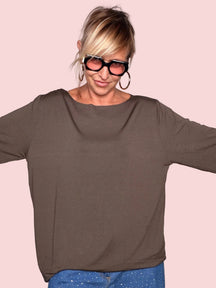 Maglia Over Taglio Vivo a Pipistrello