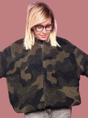 Pellicciotto Over Camouflage con Zip