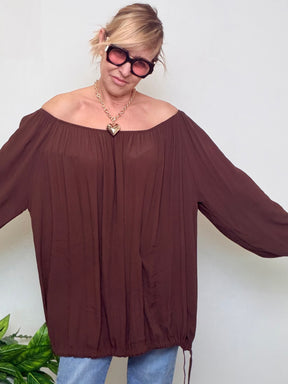 Camicia Off-Shoulder con Elastico