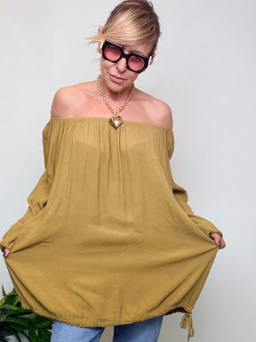 Camicia Off-Shoulder con Elastico