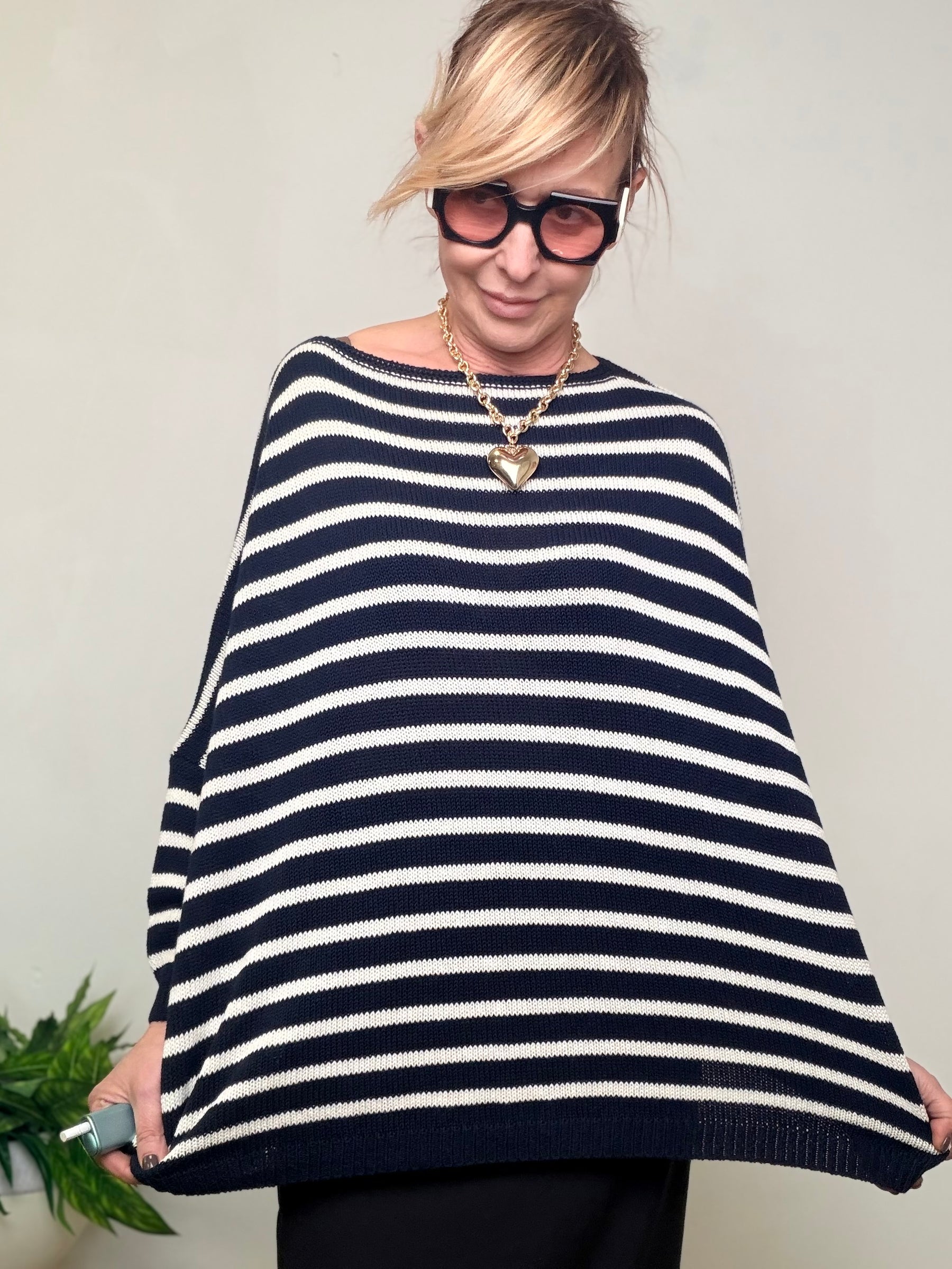 Maglia Oversize a Righe Marinière