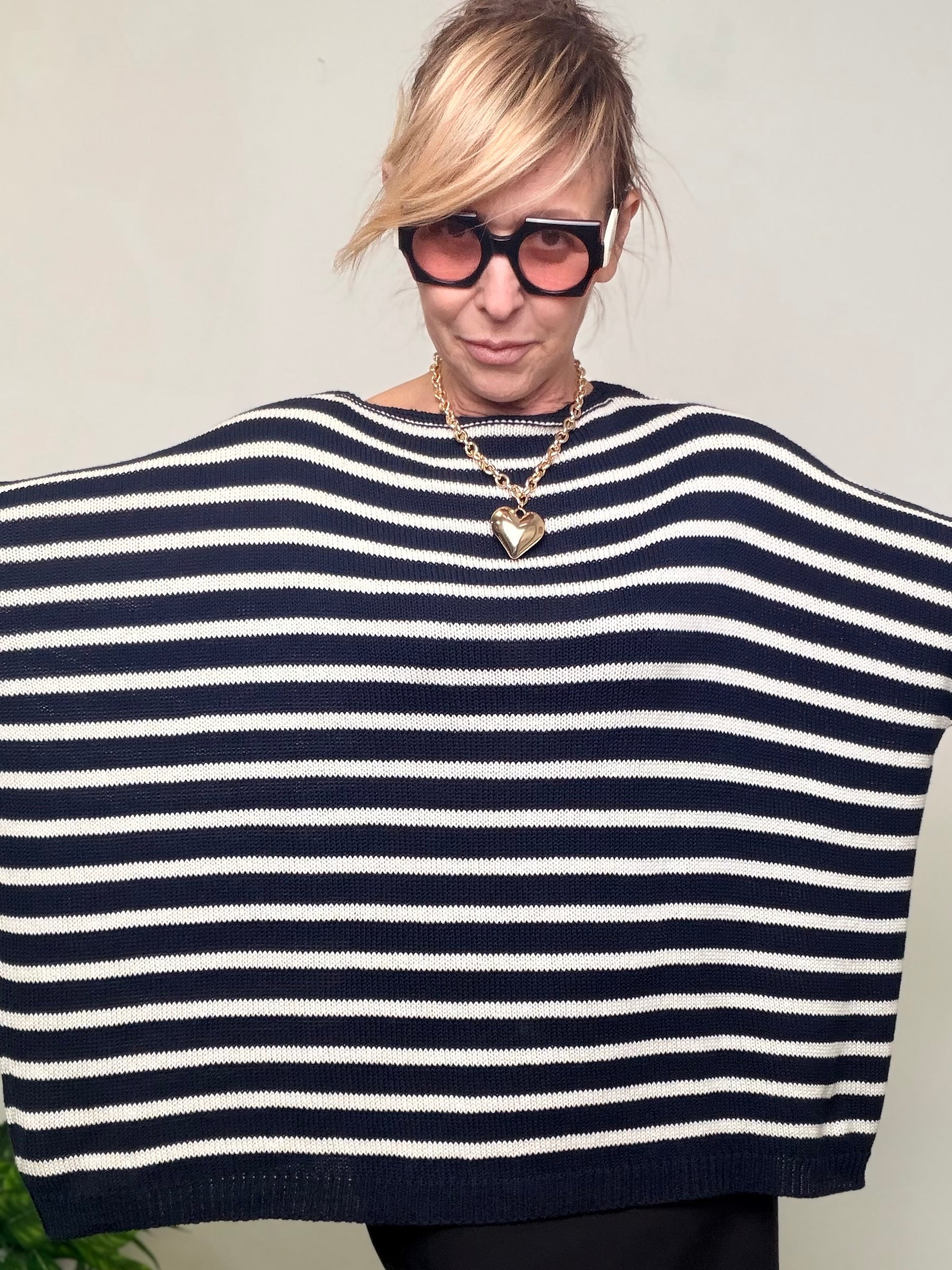 Maglia Oversize a Righe Marinière