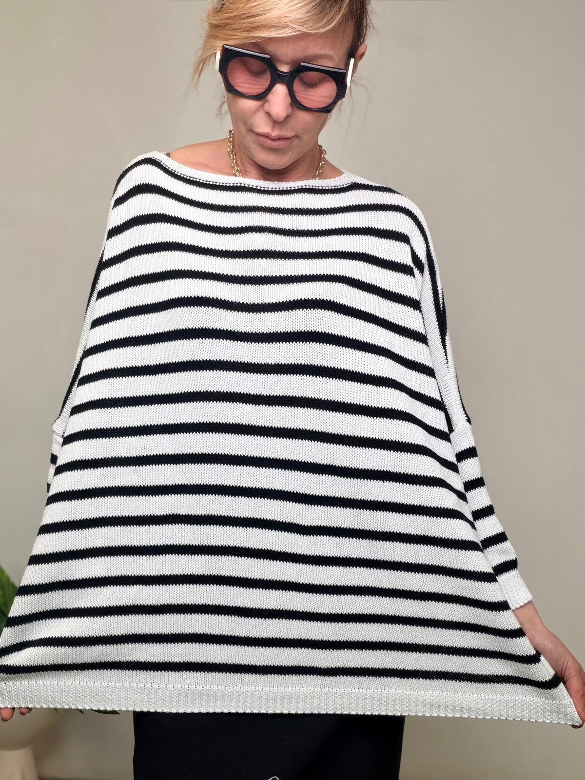 Maglia Oversize a Righe Marinière