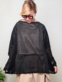 Maglia Oversize Traforata a Rete