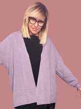 Cardigan over aperto con spalle scese