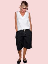 Bermuda Culotte in Tela Paracadute — Nero