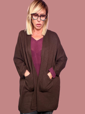Cardigan over lungo con tasche Female