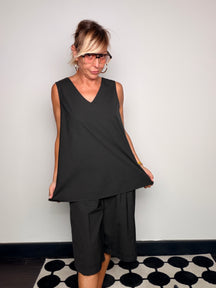 Top Trapezio in Tela Paracadute — Bianco / Nero / Marrone