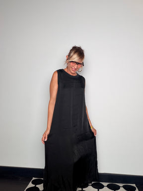 Abito Maxi Satin Trapezio — FEMALE