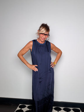 Abito Maxi Satin Trapezio — FEMALE